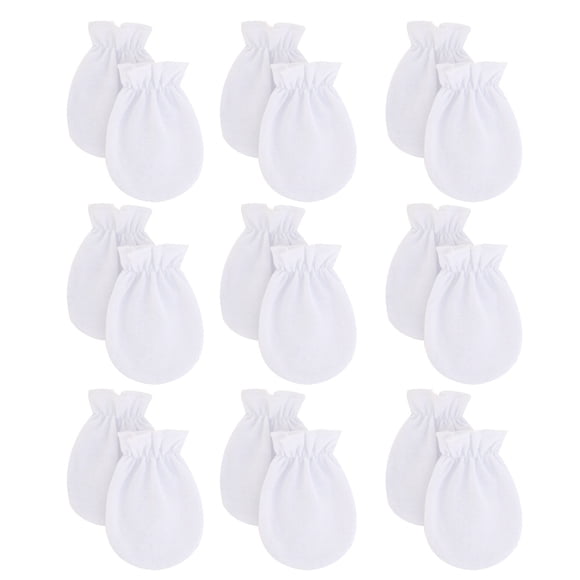 Bmisegm Baby Mittens No Scratch Gloves for 0-6 Months Versatile Hand Soft and Cozy for Boys and Girls 9 Pairs White Gloves White