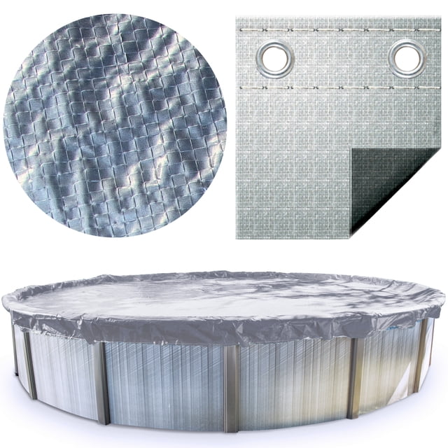 Swimline Hydrotools Silver King Winter Cover for 12x28 Ft Above Ground Pools