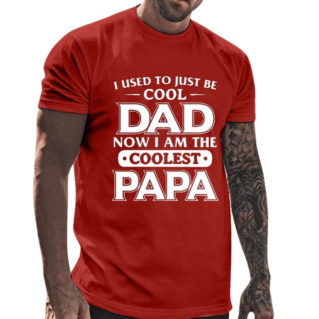 LUOGENLI T-shirts pour Homme pour Hommes Homme Printemps et Été Fête des Pères Décontracté Rétro Lettrage Impression Partielle T-Shirt Col Rond Manche Courte Haut Tee T-shirts Hommes Grande Taille et Grande Stature Fête de la Saint-Patrick Rouge TG
