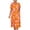 Orange, variant on LOVZFMLL Fashion Women's Summer Casual Round Short Sleeve Printed Dress Orange S