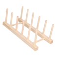 thumbnail image 4 of Bamboo Dish Plate, Dish Rack Pine Wood Environmental Friendly Lightweight Portable  For Kitchen For Dinning Room 5 Grids 23cm,5 Grids 28cm,3 Grids 18cm, 4 of 8