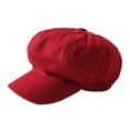 thumbnail image 1 of yingyy Peaked Caps Retro Fashion Breathable Woolen Octagonal Hats Beautiful Lines Easy Matching Sun for Visor Design Headgear Red 1Set, 1 of 6