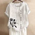 thumbnail image 2 of Birdeem T-Shirt Ample Décontracté d'Été pour Femme à Col Rond, Manches Courtes, Imprimé, 2 of 3