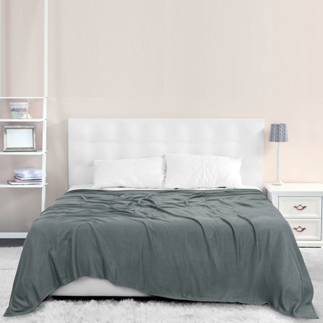 PiccoCasa Couverture Rafraîchissante en Viscose de Bambou Respirante Gris Foncé Lit Simple