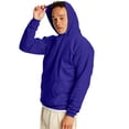 thumbnail image 3 of Hanes Mens EcoSmart Fleece Hoodie, XL, Purple, 3 of 4