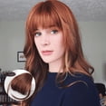 thumbnail image 1 of fheaev Natural Seamless Hair Extensions With Sideburns Hand-woven Long Airing Bangs Both Sides Chemical Fiber Wig, 1 of 1