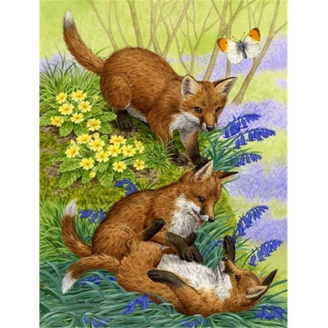 Carolines Treasures ASA2131GF Fox Cubs Drapeau Jardin Taille