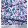 thumbnail image 2 of Soimoi Polyester Crepe Fabric Floral & Leopard Animal Skin Fabric Prints by Yard 52 Inch Wide, 2 of 3