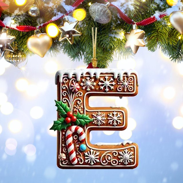 Rwnbm 26 Letters Christmas Tree Decoration Pendant Christmas Tree Ornaments Personalized DIY Christmas Ornaments Christmas Decoration Xmas Tree Hanging Decor Feature