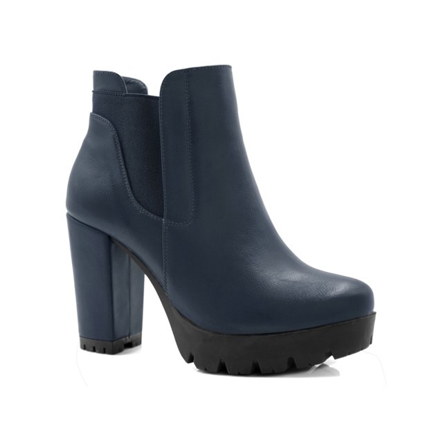 Unique Bargains Bottes Chelsea à Plateforme à Talons Hauts Épais à Fermeture Éclair pour Femmes