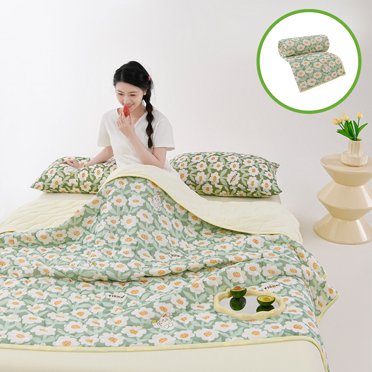 Fwttom Cool Feeling Air Conditioning Quilt Ice Silk Summer Quilt Washable Quilt Core Summer Singles Double Thin Quilt Gift Summer Quilt