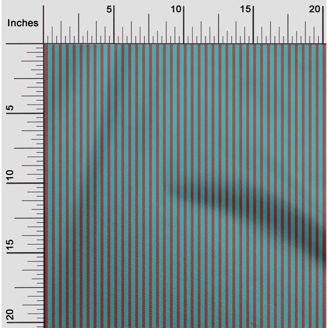 oneOone Rayon Turquoise Blue Fabric Stripes Sewing Material Print Fabric By The Yard 56 Inch Wide