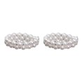 thumbnail image 3 of Thinsony Femmes Chic Perle Strass Stretch Bracelet Mariage Bal pour Mariée Blanc 2 Rangée 2Set, 3 of 6