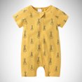thumbnail image 2 of MIASHUI Toddler Summer Clothes Unisex Baby Boy Girl Rompers Short Sleeve Two Way Zipper Jumpsuits,Yellow,6-12 Months, 2 of 3