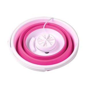 Vwrxbz Lave-linge portable Tub pliable avec laveur rotatif de turbine USB Powered pour le Camping Appartement Dorm RV
