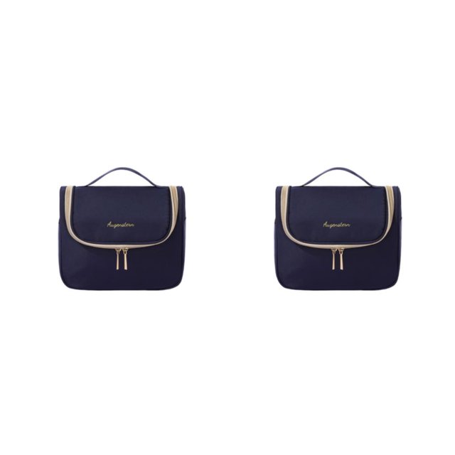 ZheElen Polyester Travel Storage Bag Dustproof And Waterproof Large Capacity Cosmetic Bag Portable Navy 2Set