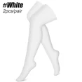 thumbnail image 1 of 1 Paire de Chaussettes de Compression Sport Cuisse Haute, Bas de Compression Traitement pour Course, Dème, Varices, Grossesse, Allaitement Blanc, 1 of 6