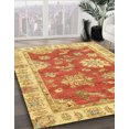 thumbnail image 2 of Ahgly Company Tapis d'Intérieur Ronds Abstraits Orange Rouge de Style Oriental, 8 Pieds Rond, 2 of 6