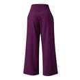 thumbnail image 5 of Timegard Beach Pants for Women Wide Leg Ruched High Waisted Smocked Flowy Summer Casual Loose Trousers, 5 of 5