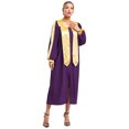 thumbnail image 1 of Raenseen Robe de Chorale Unisexe de Luxe à Col en V à Manches Longues Robe de Doctorat Costume de Juge Robe de Collation des Grades Violet m, 1 of 7