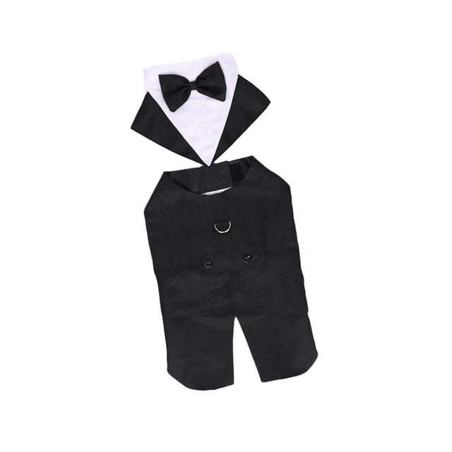 facefd Dog Tuxedo Dog Suit and Bandana Set Party Shirt Exquisite Stitching Size L