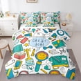 thumbnail image 1 of Colorful Stationery Painting Bed in a Bag Full 7 Pieces,Notebook Pen Comforter Set Reversible Kids Back to School Design,Ultra Soft & Breathable Bedding Sets with Comforter,Sheets,Pillowcases & Shams, 1 of 5