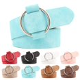 thumbnail image 2 of Baohd Female Solid Color Imitation Leather Metal Round Buckle Belt Girls Jeans Modeling Decoration Belt, 2 of 7