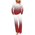 thumbnail image 2 of Rbaofujie Robes pour Femmes Vêtements de Nuit Ensemble de Pyjama Décontracté à Imprimé Dégradé Haut et Pantalon Peignoir pour Femmes, 2 of 6