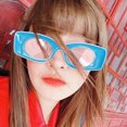 thumbnail image 2 of TIEVOSA Rectangular Retro Sunglasses Women Men Polygonal Narrow Fashion Cute Eyewear（Blue）, 2 of 4