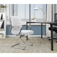 thumbnail image 2 of Office Star Guest Faux Leather Chair in White with Chrome Base, 2 of 5