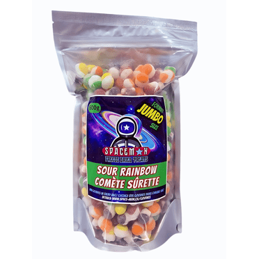 Spaceman Bonbons Lyophilisés Arc-en-Ciel Sûrs, Bouchées Sûres et Croquantes, Sac Refermable de 500 g
