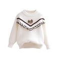 thumbnail image 1 of Chandail pour Bébé Fille Col Rond Manches Longues Imprimé Dessin Animé Tricot Automne Hiver Chandail en Molleton Beige, 1 of 4