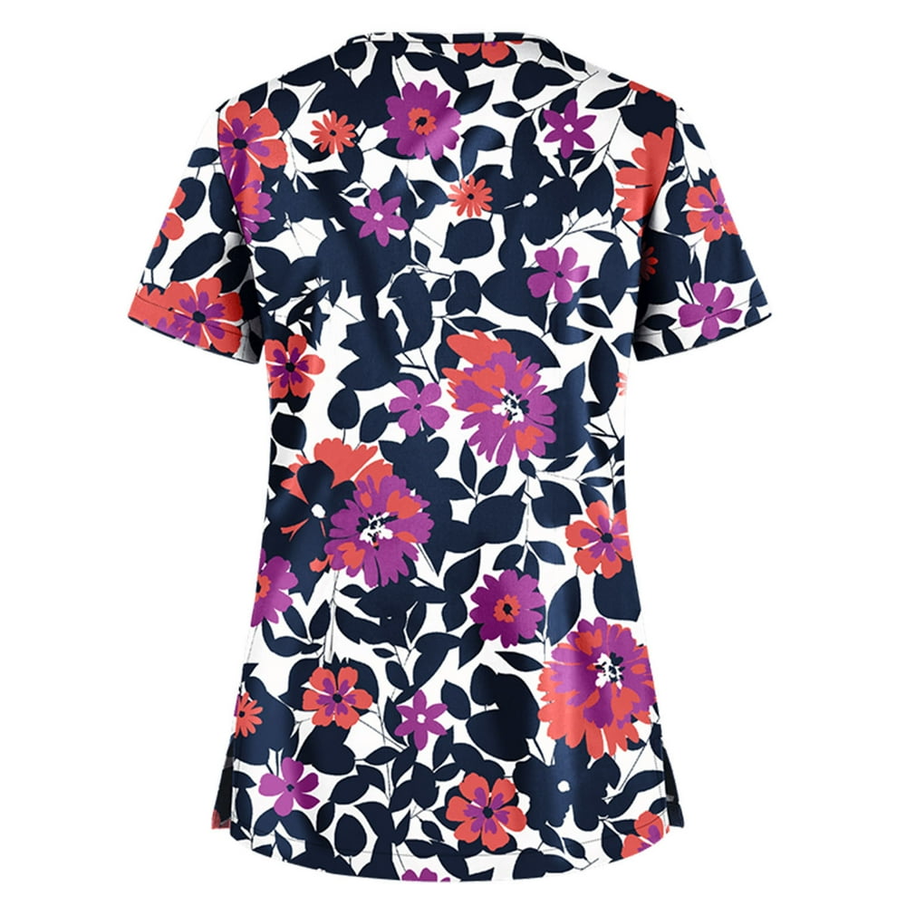 T-Shirt à Manches Courtes à Manches Courtes pour Femmes Travaillant dans les Soins de Poche