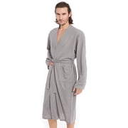 Men'S Waffle Kimono Bathrobe Turkey Luxurious Premium Cotton Lightweight Spa Robe