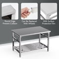 thumbnail image 4 of YUSAZENS Folding Double Layer Stainless Steel Workbench, 48 x 30 x 31.5 Inch Heavy Duty Portable Workshop Utility Work Table, 4 of 7