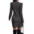 thumbnail image 2 of Innerwin Robe Chandail Col Rond Chandail pour Femmes Chandail d'Hiver Manches Longues Élégante Mini Robes Gris Foncé TG, 2 of 3