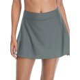 thumbnail image 1 of Women Solid Swim Skirt Build-in Brief Tummy Control Tankini Bottoms, 1 of 7