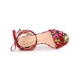 thumbnail image 4 of BLISSFUL STEP Sandales à Lacets à Talon Moyen Épais à Bout Ouvert pour Femmes Rouge (Taille 7), 4 of 6