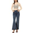 thumbnail image 2 of INSPIRE CHIC Blouse à Col Roulé pour Femme à Manches Longues en Maille Semi-Transparente en Dentelle Florale Abricot TP, 2 of 5