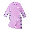 thumbnail image 3 of Kids Rash Guard Swim Shirt And Shorts Set For Boys And Girls, Long Sleeve UPF 50+ Sun Protection, Split Style Conservative Swimwear For Surfing And Swimming, 3 of 4