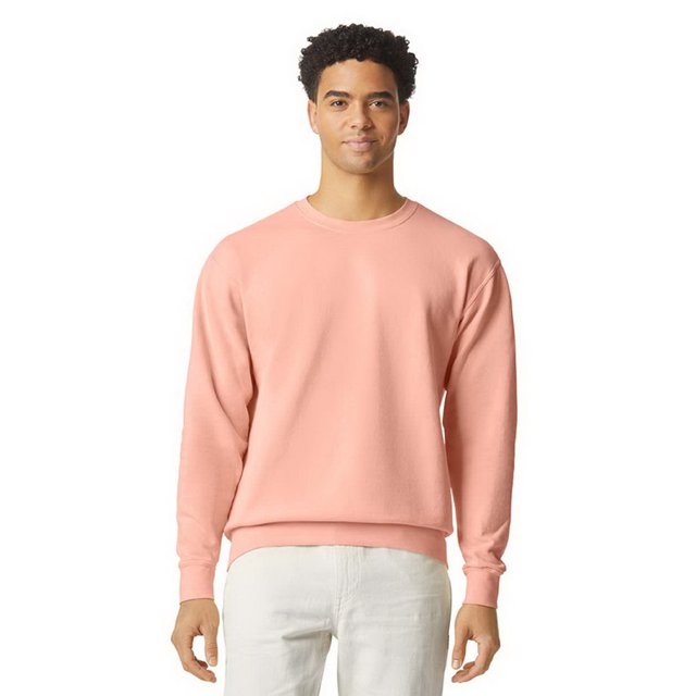 Comfort Colors 1466 Garment-Dyed Lightweight Fleece Crewneck Sweatshirt-Peachy-L