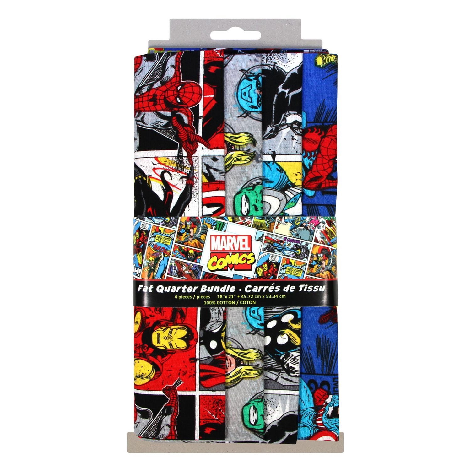 FABRIC CREATIONS Marvel Comics fat quarter en coton Bundle 4-Piece, 4x18x21