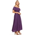 thumbnail image 3 of Women's Boho Peasant Dress Off Shoulder Short Sleeve Ruffle Maxi Dresses, 3 of 5