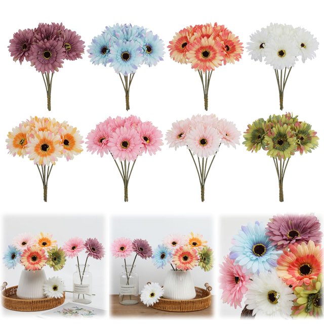 Artificial Gerbera Bouquet Wedding Handheld Flower Home & Hotel Decor Rustic Country Style Flower Arrangement