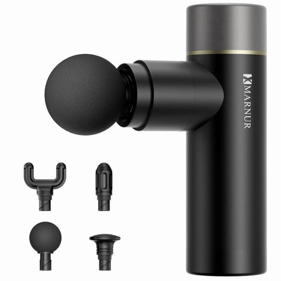 Mini Pistolet de Massage, Masseur Portatif à Main pour Tissus Profonds, Silencieux et Léger, Format Paume, Noir