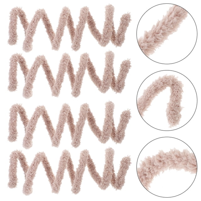 BRIGHTFUFU 4pcs Chenille Stems Bulk for DIY Craft Projects Light Grey Fluff