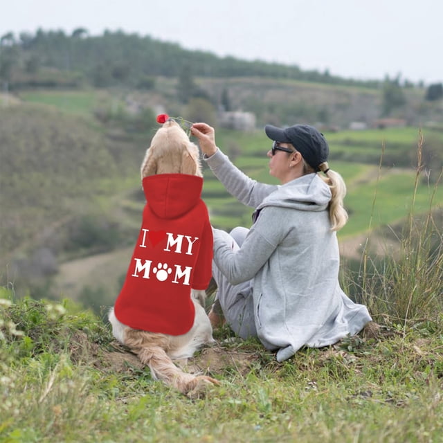 LSLJS Dogs Sweatshirt Pet Supplies Dog Clothes Fleece Cloth Mommy Pet Sweater Teddy Clothes Spring Fall Winter, Polyester Pet Sweatshirt