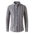 thumbnail image 1 of Cathalem Mens Dress Shirt Long Sleeve Cuban Collared Shirt Summer Button Down Shirt Tropical Beach Textured Shirts,Gray XXL, 1 of 3