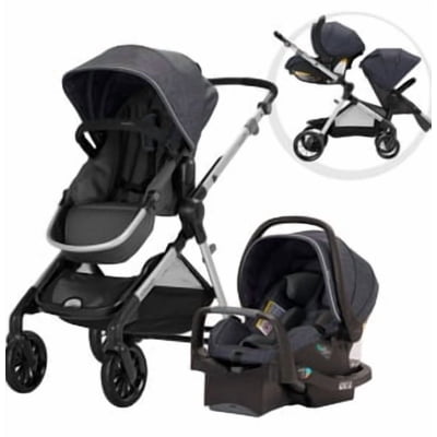 Evenflo Pivot Xpand Travel System w/LiteMax NXT Rotational Infant Car Seat (Age 0-5 Years, Weight 3-55 lbs)