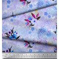 thumbnail image 3 of Soimoi Tissu Poly Georgette Imprimé Feuilles & Roses Tissu de Couture au Mètre 52 Pouces de Large, 3 of 3